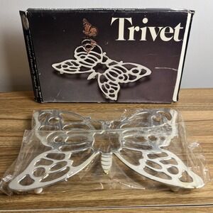 Vtg Leonard Silverplate Butterfly Shaped Trivet Decorative Kitchen Accessory NEW